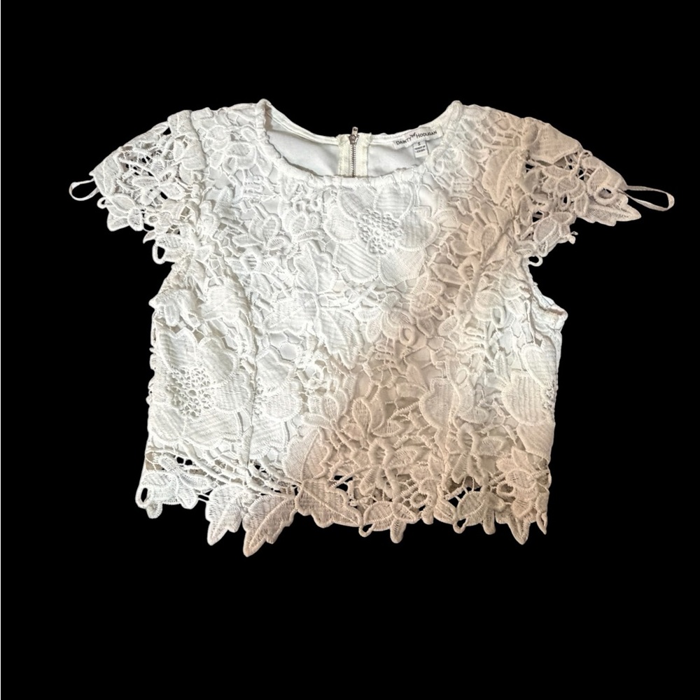 Dainty Hooligan Size Small Cream Floral Lace Crop Top. Used